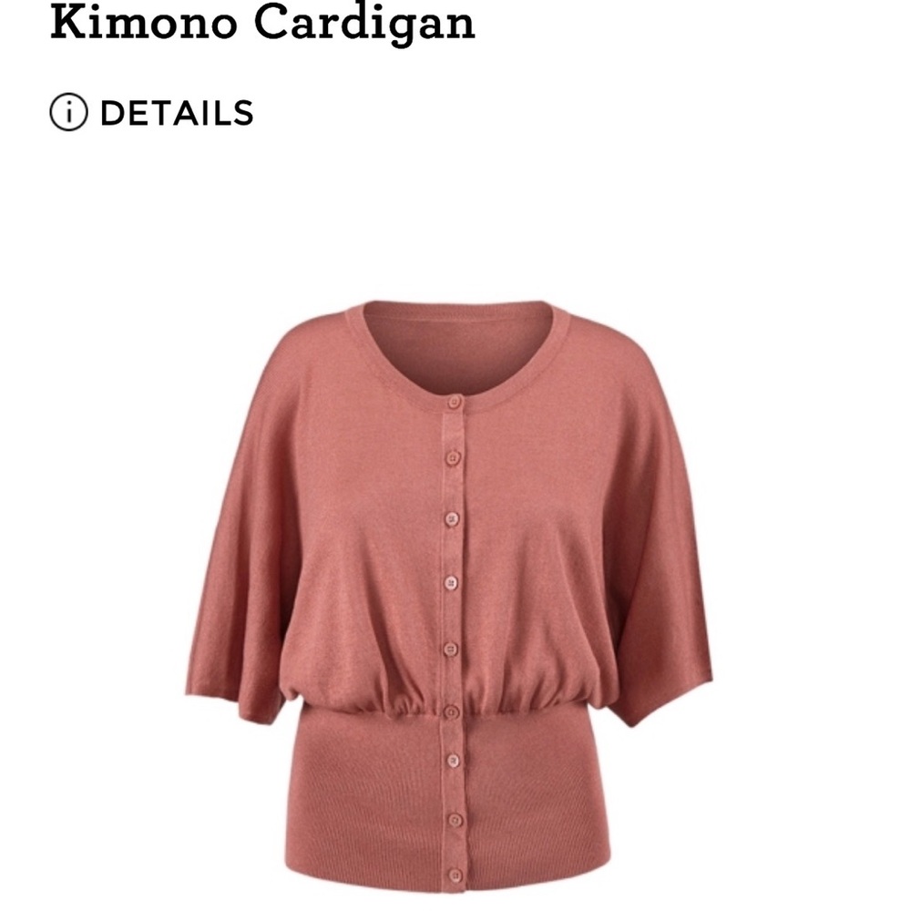 Large, Women's Kimono Cardigan - dusty rose